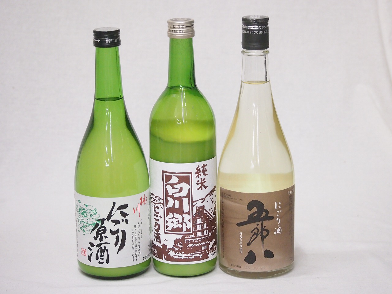 楽天市場】日本酒にごり酒3本飲み比べセット(岐阜県白川郷純米酒・青森