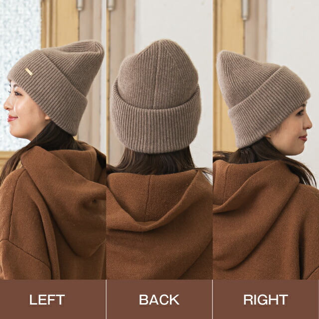 Loro Piana カシミヤ ニット帽 ダークレッド100%カシミヤ