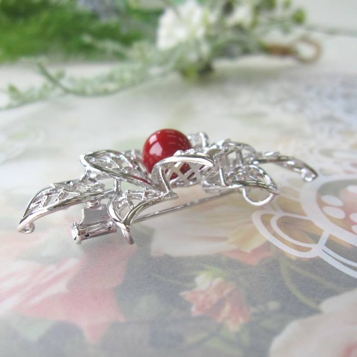 楽天市場】日本 高知産血赤珊瑚 ブローチ ペンダント兼用 8.8ミリ 花