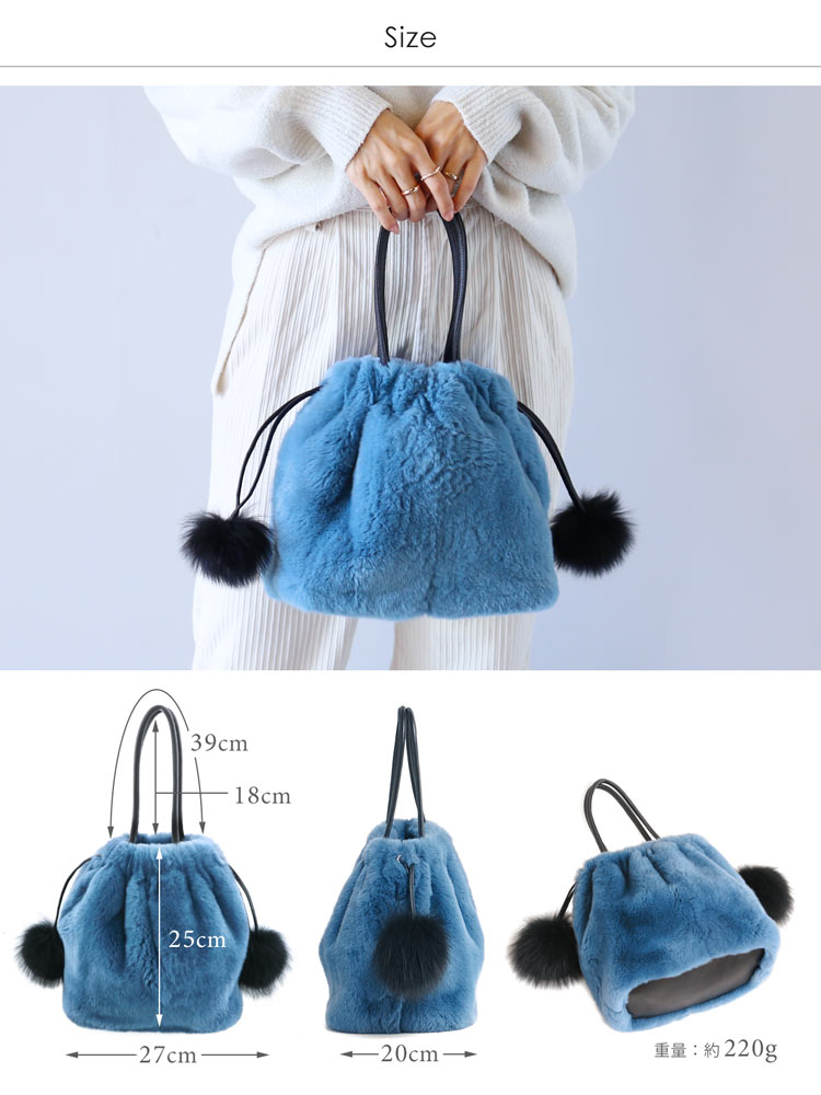 楽天市場】【10%offクーポン】レッキス ファーバッグ 巾着 レディース