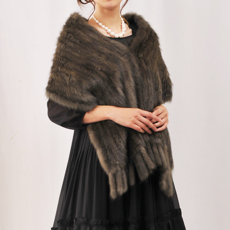 最上級】ロシアンセーブル 大判 ショール ストール ティペット