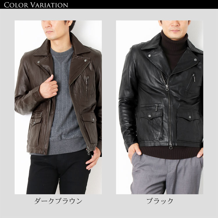 楽天市場】【10%オフクーポン発行中】ラムレザー ライダース