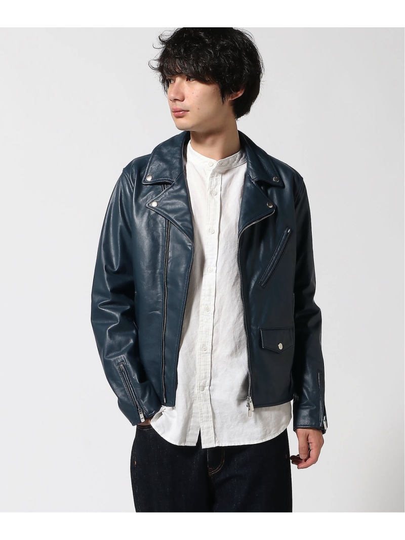 掘*人様 JACKROSE ネイビー シングルライダースジャケット ネイビー サ