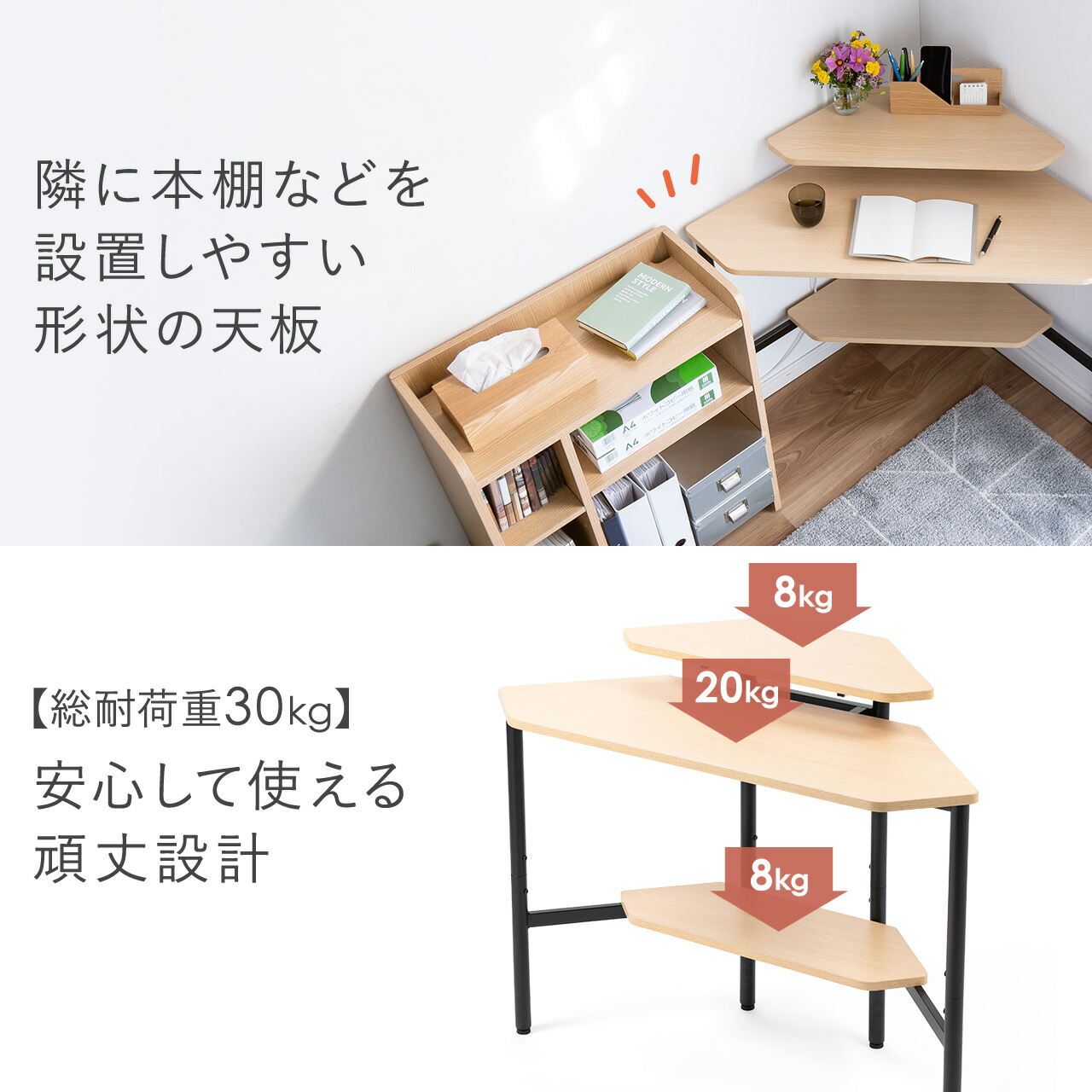 楽天市場】コーナーデスク コーナーテーブル 角デスク コンパクト