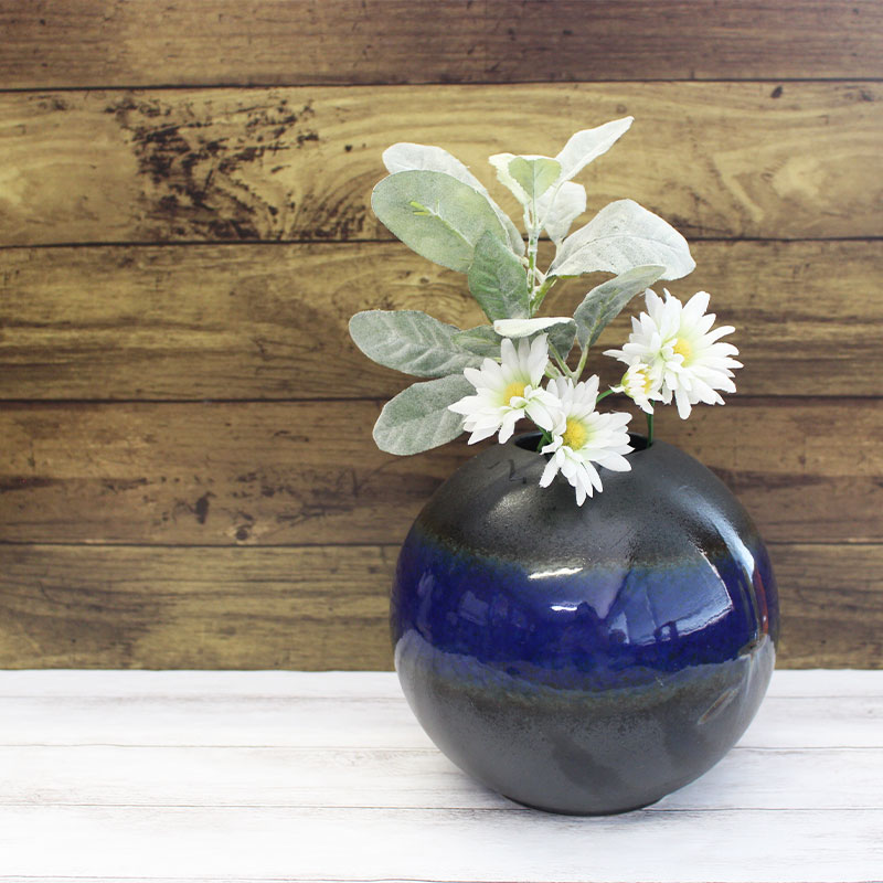 楽天市場】花瓶 青 ガラスの通販