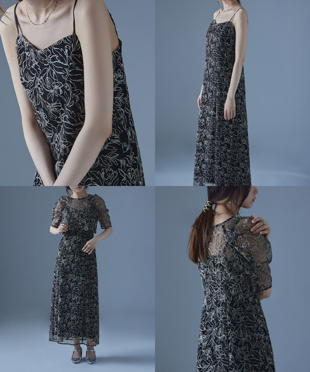 楽天市場】刺繍レースレイヤードドレス ワンピース ワンピ ドレス 五分