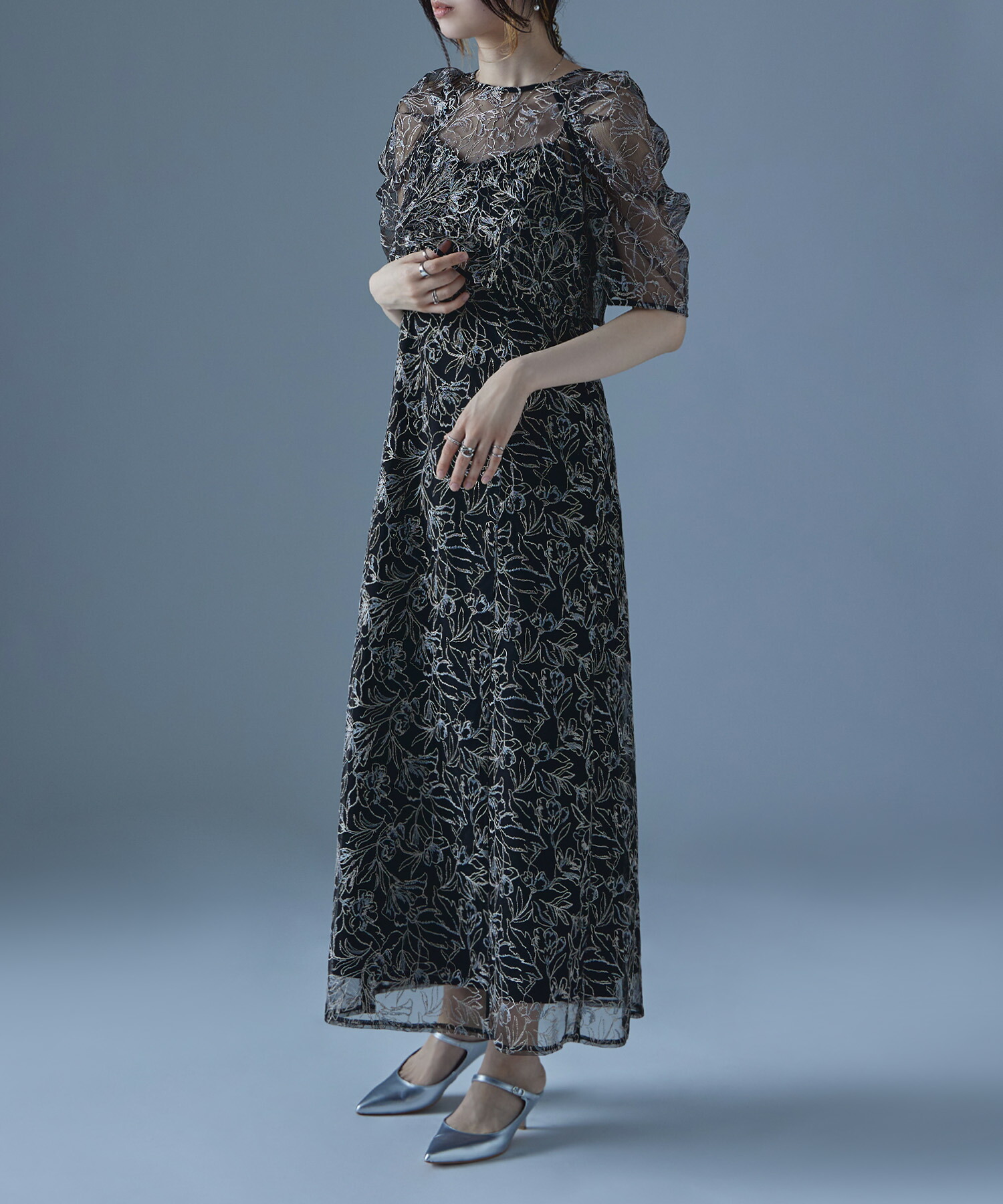 楽天市場】刺繍レースレイヤードドレス ワンピース ワンピ ドレス 五分