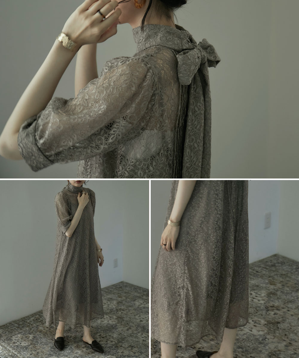 楽天市場】インナー付きバックリボンレースドレス ドレス ワンピース