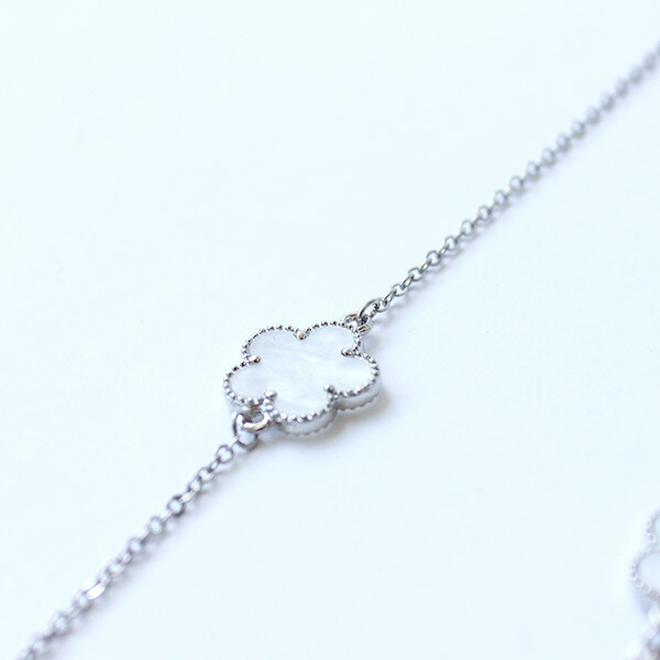 楽天市場】ロングネックレス 白 フラワー シルバー ホワイト