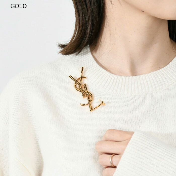 YSL イヴ・サンローラン ブローチ フック付きなのでペンダントトップに
