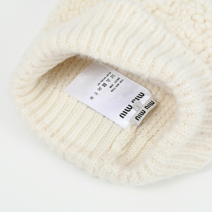 新作 新品 Miu Miu ベージュ ニット帽 Sサイズ - メルカリ miu miu