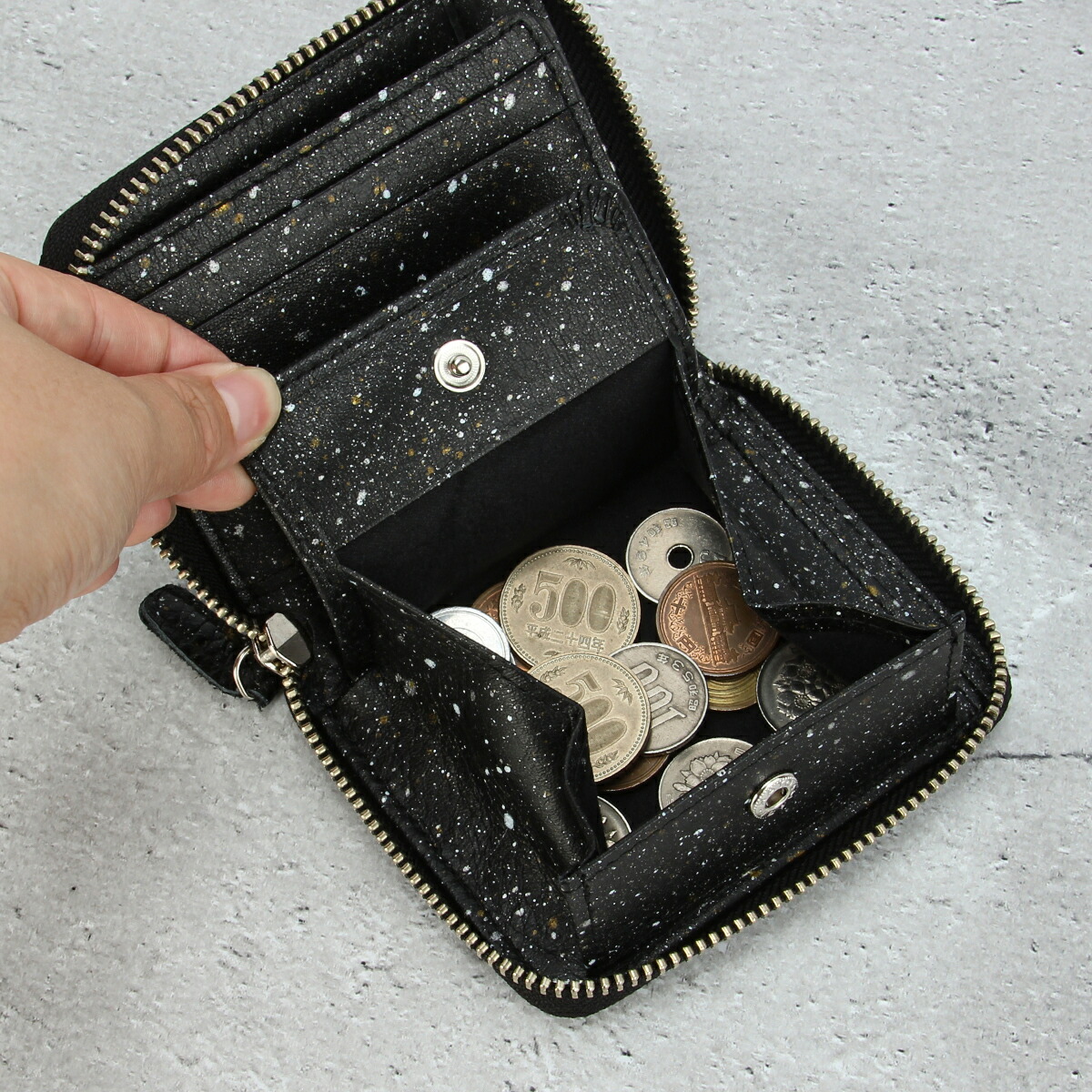 miruve ミニウォレット クリーム 韓国 ジップアラウンド ミニ