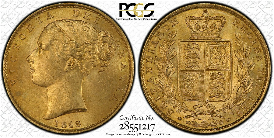 極美品 PCGS-MS63RB セイロン 1890 ヴィクトリア 1/4C銅貨 セイロン