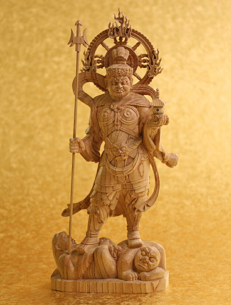 欅 毘沙門天 20cm #067 欅 毘沙門天 20cm #067