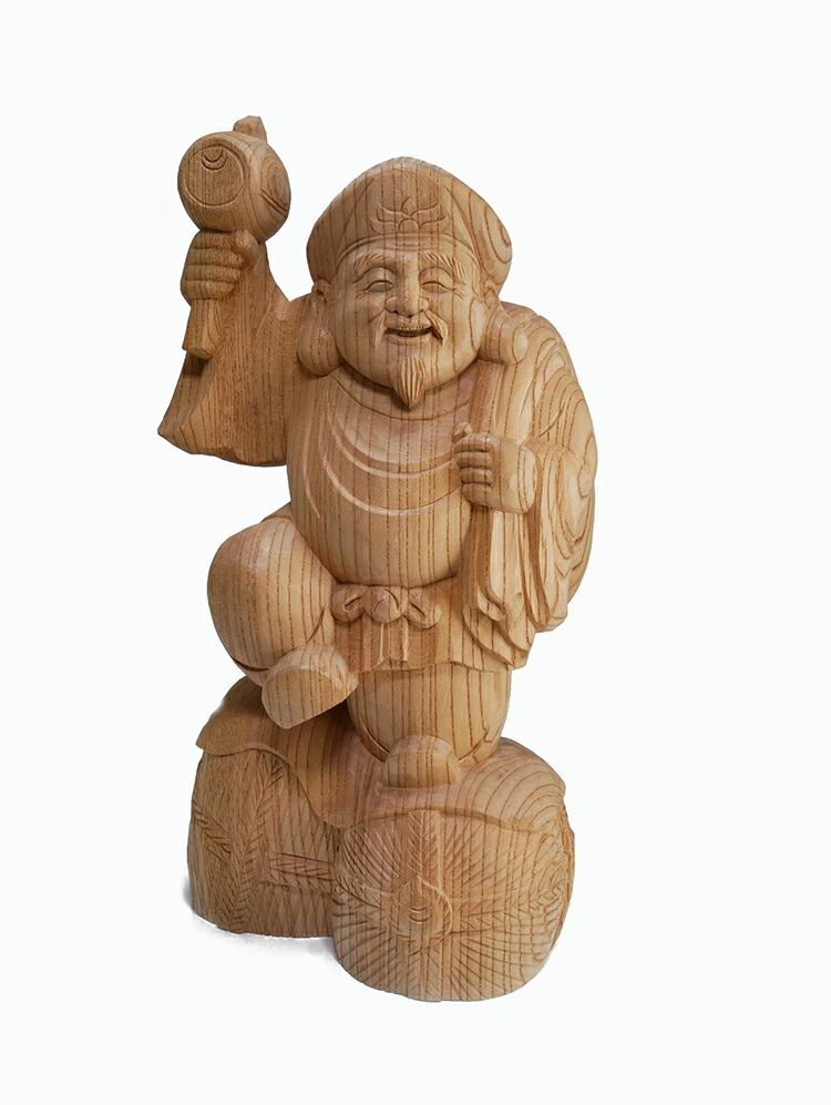 楽天市場】【総高31cm】大黒天 木彫り 置物 一刀彫 / 素材：けやき