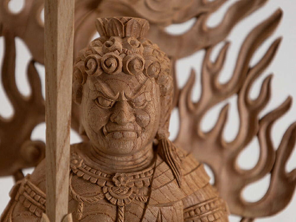 ◇不動明王◇仏像 木彫り 木製/木造 一刀彫/彫刻 仏教美術 置物 仏具