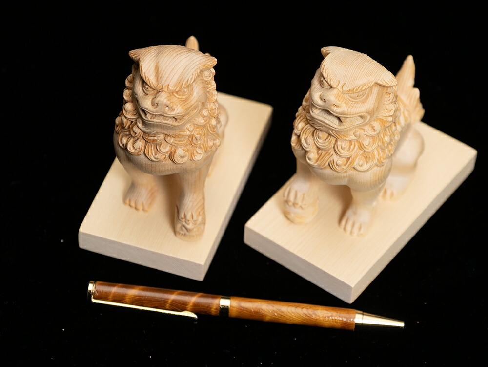 楽天市場】【総高10cm】狛犬・獅子 木彫り 仏像 一刀彫 / 素材：桧