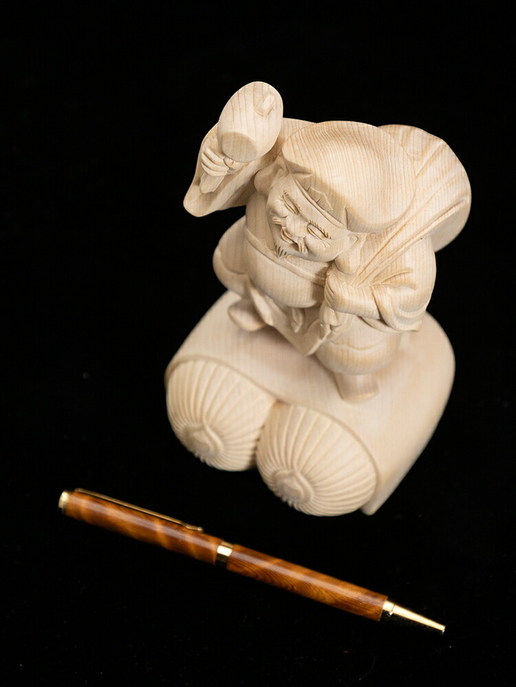 楽天市場】【総高15cm】大黒様 木彫り 置物 仕様：無垢 / 素材：桧