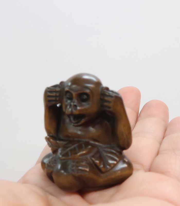 楽天市場】木彫り 根付 ～猿〜一刀彫／材料：柘 : 津山銘木有馬店