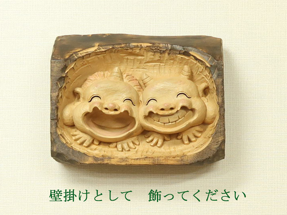 けやきの木彫額『鶴の巣篭もり』作家注文品 ケヤキの家紋額（鶴亀