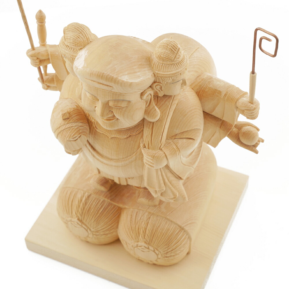 楽天市場】三面大黒天 木彫り 仏像 置物仕様：無垢 / 素材：桧 : 津山