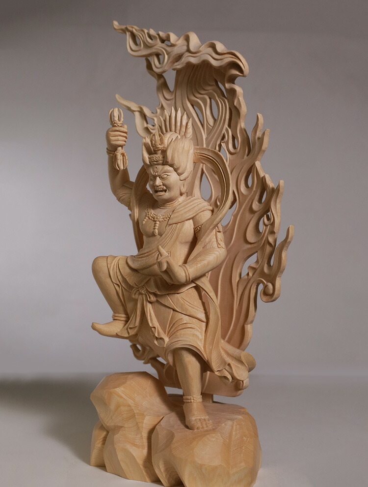 楽天市場】【総高44cm】蔵王権現 木彫り 仏像 一刀彫 / 素材：桧（置物