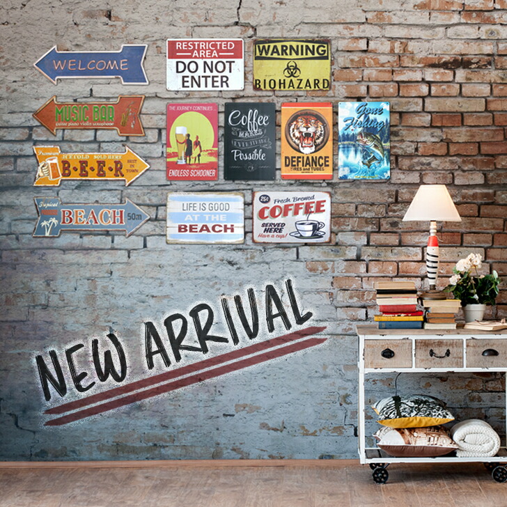 楽天市場】アメリカン雑貨 サインプレート ブリキ看板 矢印 トロピカル