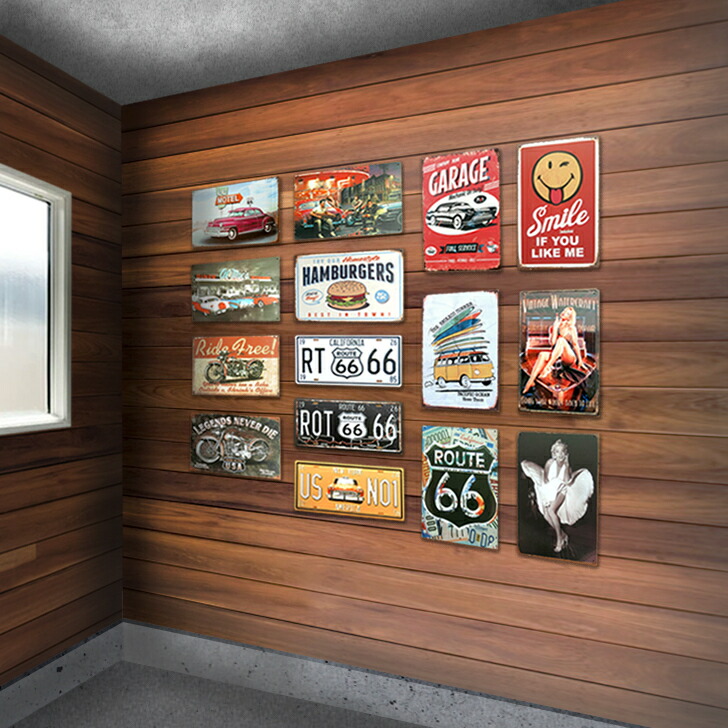 楽天市場】アメリカン雑貨 サインプレート ブリキ看板 ルート66 バイク