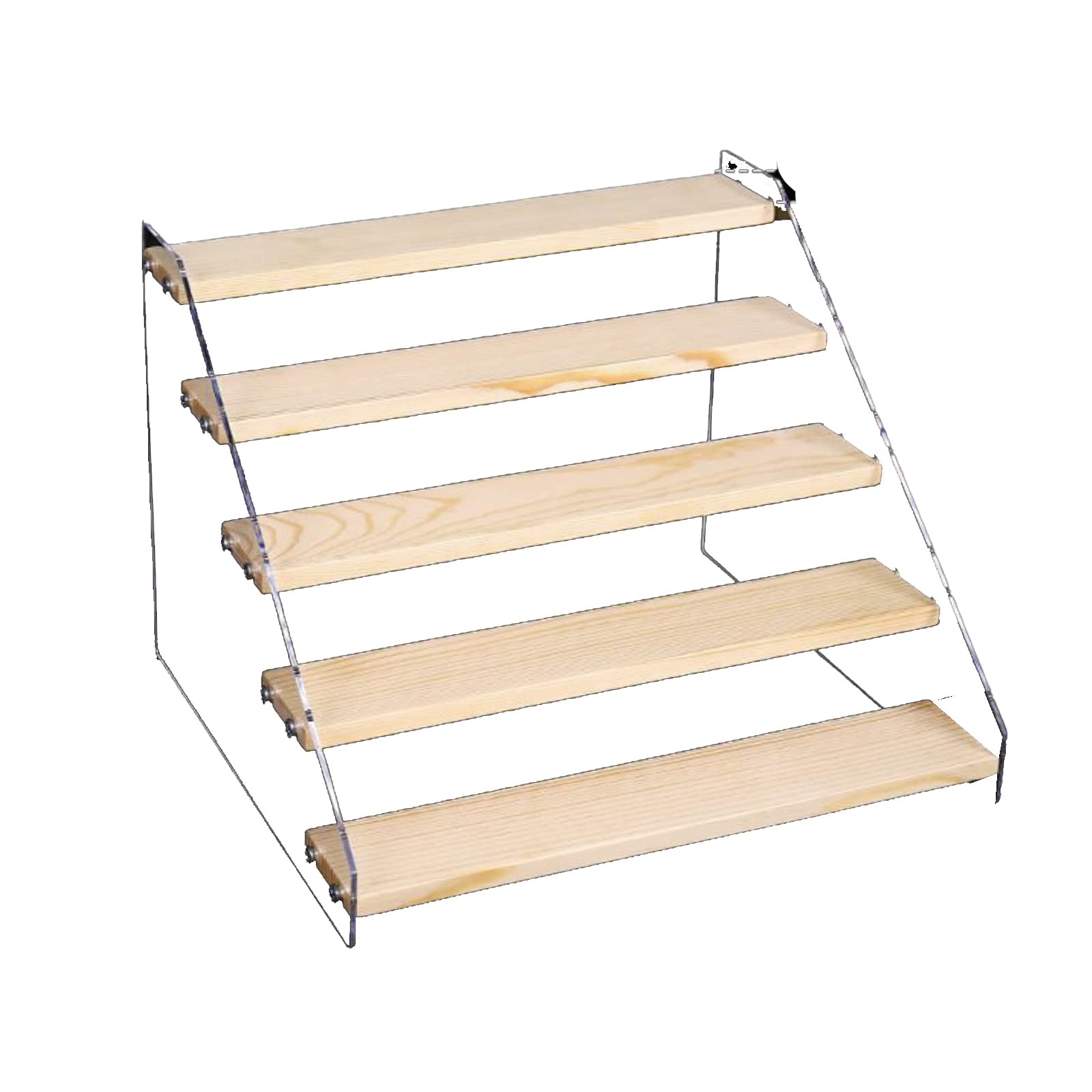 楽天市場】5段 アクリル陳列 展示台 ディスプレイスタンド 木製 階段状