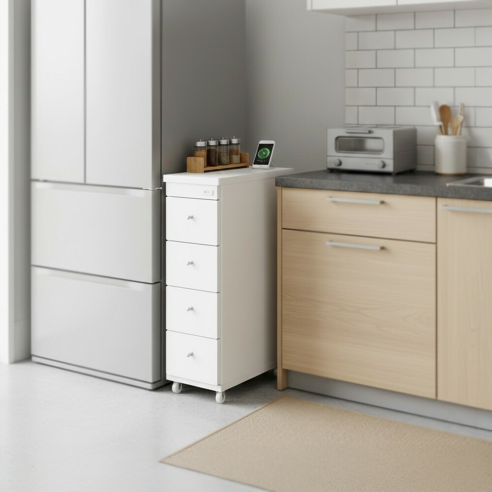 楽天市場】すき間収納 すき間ワゴン 幅25cm 奥行44cm スリムワゴン