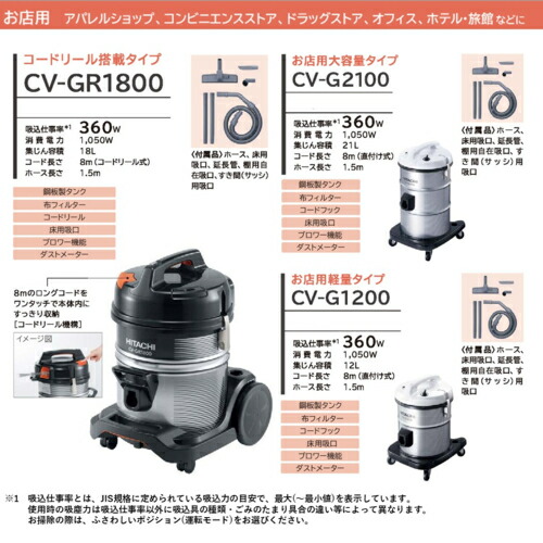 楽天市場】日立 HITACHI CV-G1 業務用掃除機 CVG1 : 特価COM