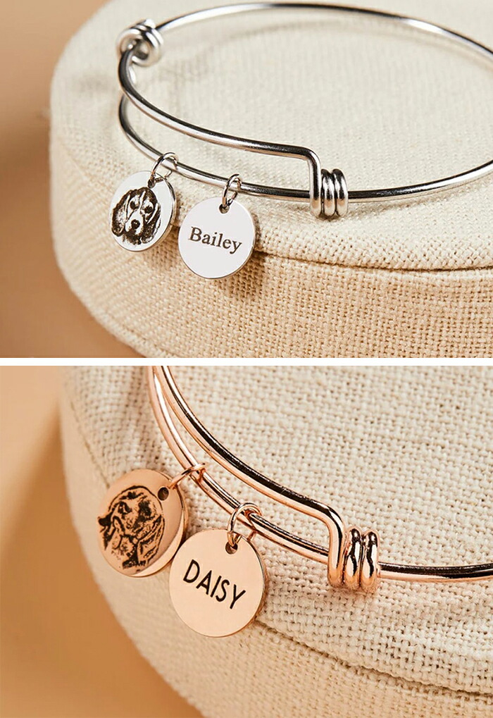 楽天市場】ブレスレット 写真刻印 名入れ ペンダント 刻印 写真 ペット