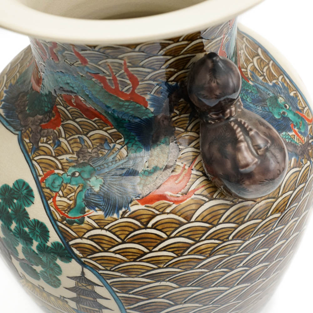 楽天市場】九谷焼 古九谷風五彩手龍壺＜花瓶 花器 人気 ギフト 贈り物