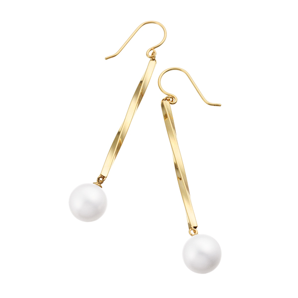 楽天市場】K10イエローゴールド淡水パールピアス（7.5mm