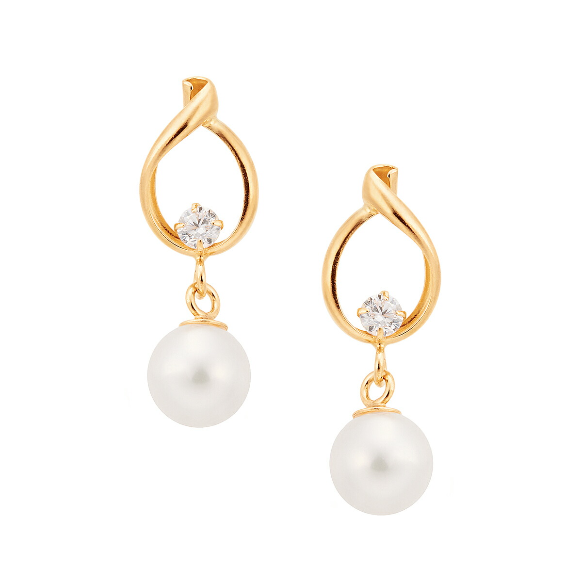 楽天市場】K18イエローゴールド淡水パールピアス（4.5mm