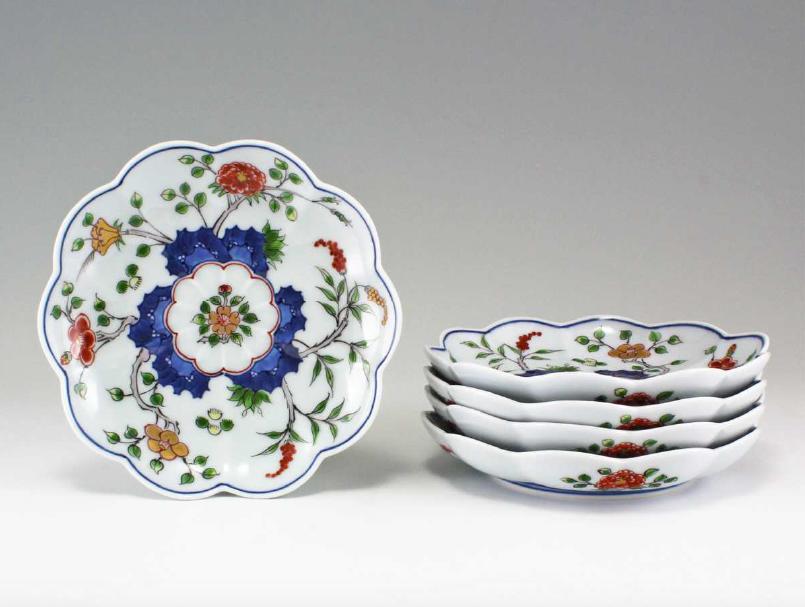 源右衛門窯 染錦花唐草 麦酒杯 共箱 黄布 源右衛門 是米木窯 有田焼 陶器