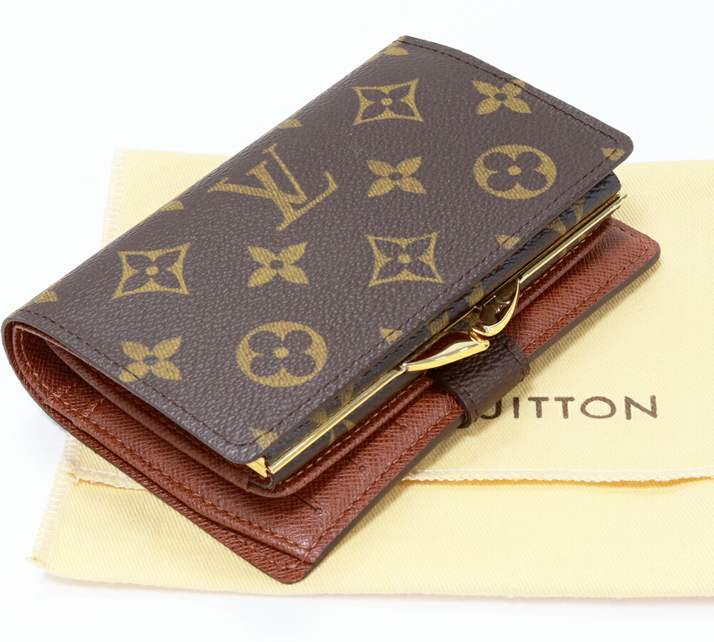 ルイヴィトン モノグラム ヴィエノワ がま口 二つ折り財布 コンパクト