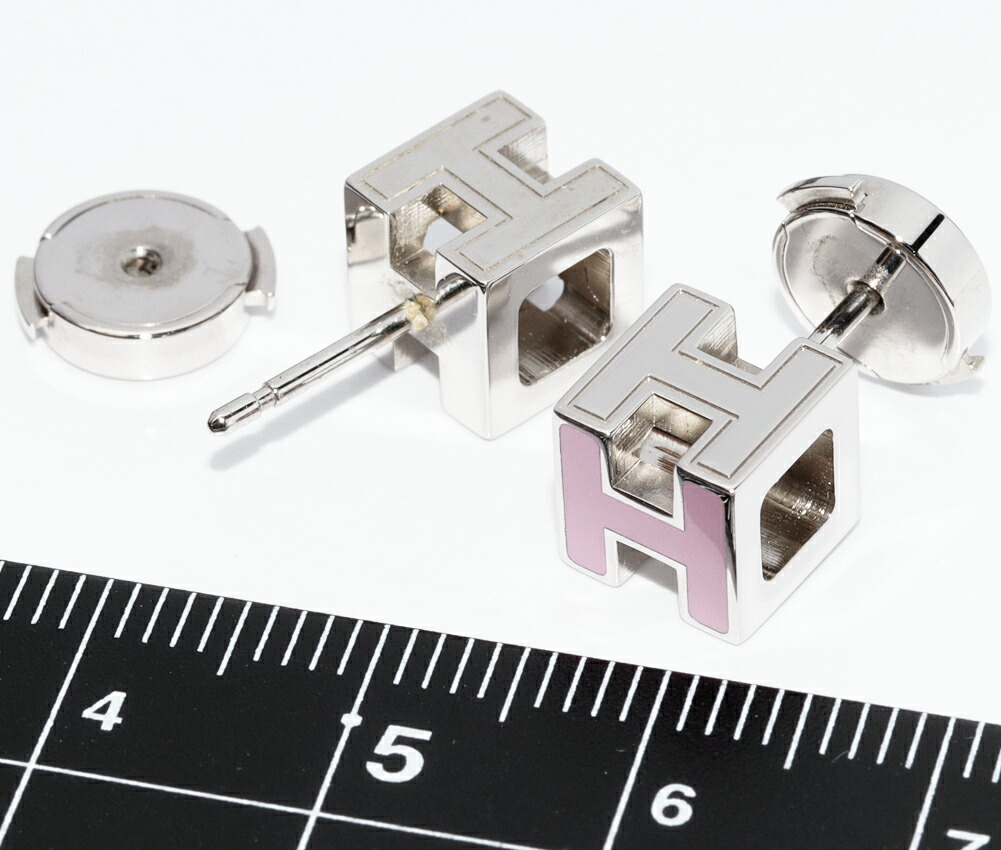 楽天市場】エルメス ピアス SS 七宝 ピンク ガージュドアッシュ H