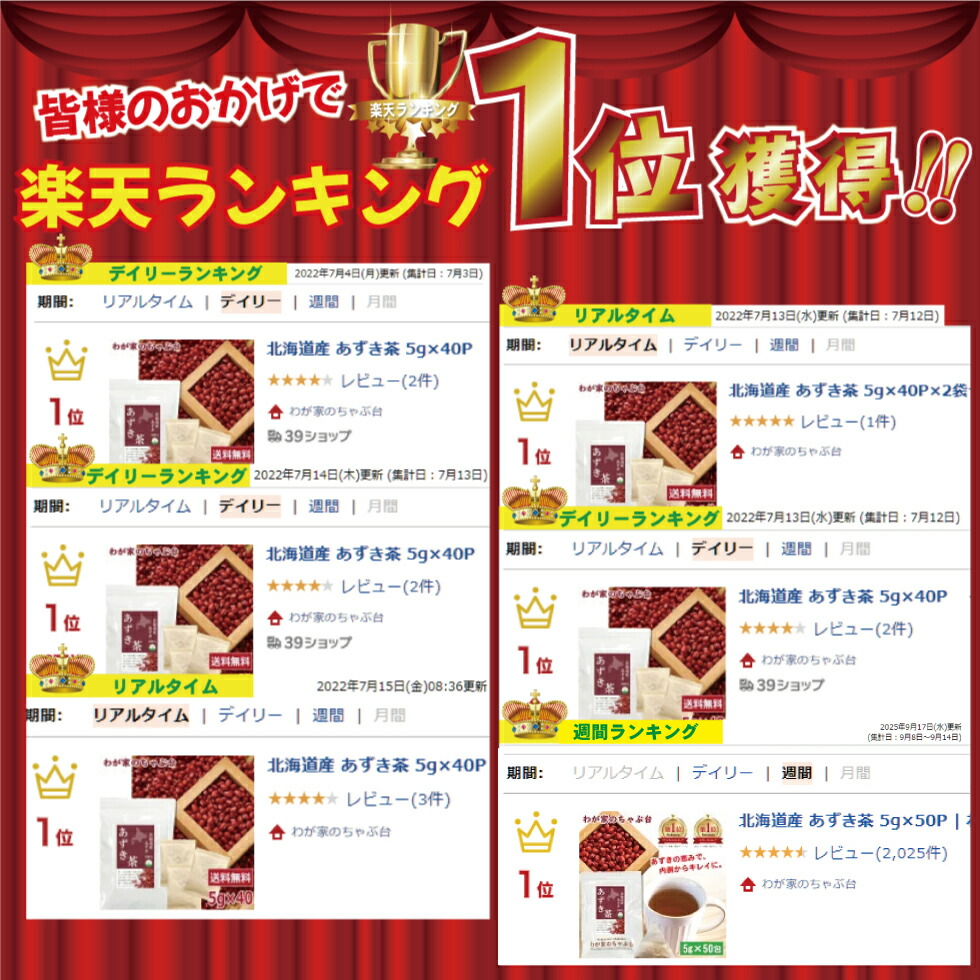 楽天市場】北海道産 メガ盛りあずき茶 3g×100P | わが家のちゃぶ台