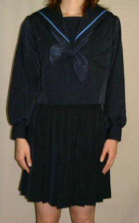 楽天市場】W10big紺セーラー服 ビッグサイズ衿ブルー1本ライン