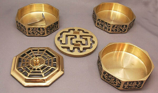 楽天市場】【風水】香炉 八卦香炉（三段）（灰 白檀抹香120gおまけ付