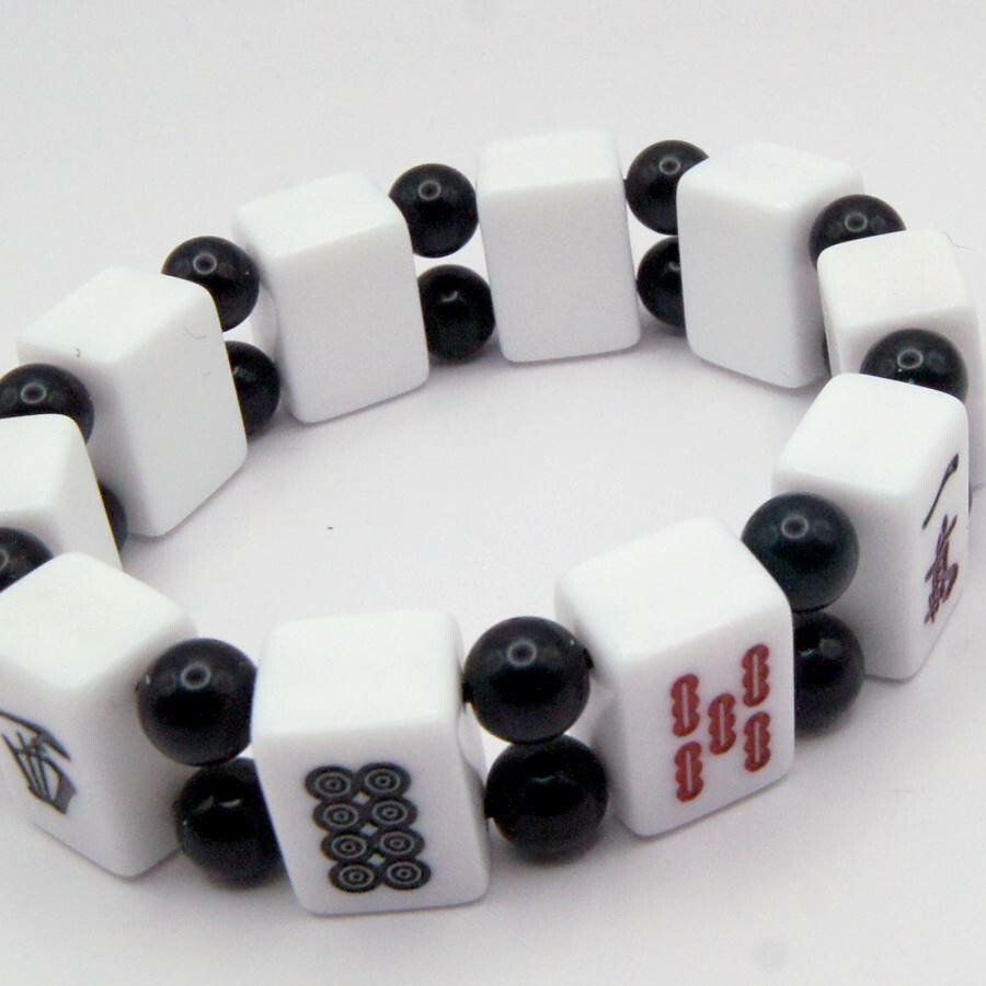 楽天市場】ホワイト ミニ麻雀牌 ブレスレット : 天宝堂