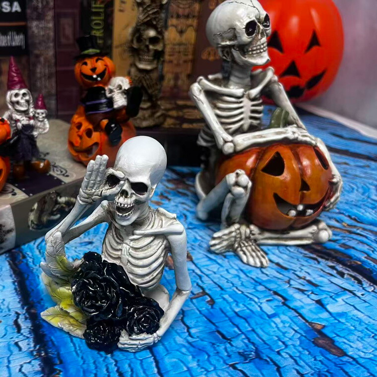 楽天市場】ハロウィン 飾り骸骨 バラ 黒薔薇 ドクロ スカ ハロウィン
