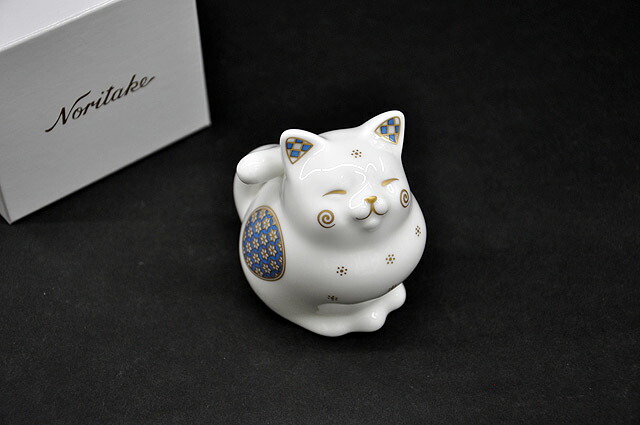 ノリタケ 猫 ネコ 置物 Noritake 高さ約15cm ノリタケ 猫 ネコ