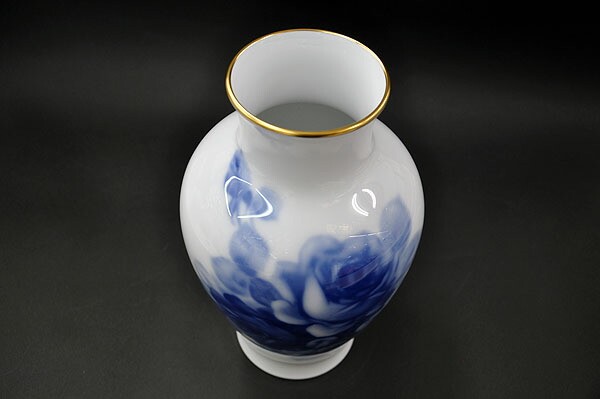 楽天市場】【送料無料】 大倉陶園ブルーローズ(8011) 28cm花生[花器