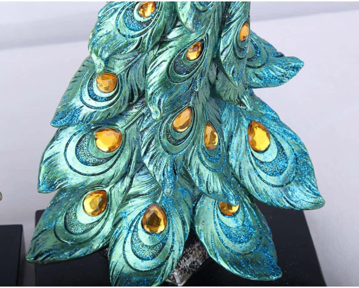 楽天市場】孔雀 彫刻品 現代彫刻 置物 モダン 樹脂工芸品 インテリア