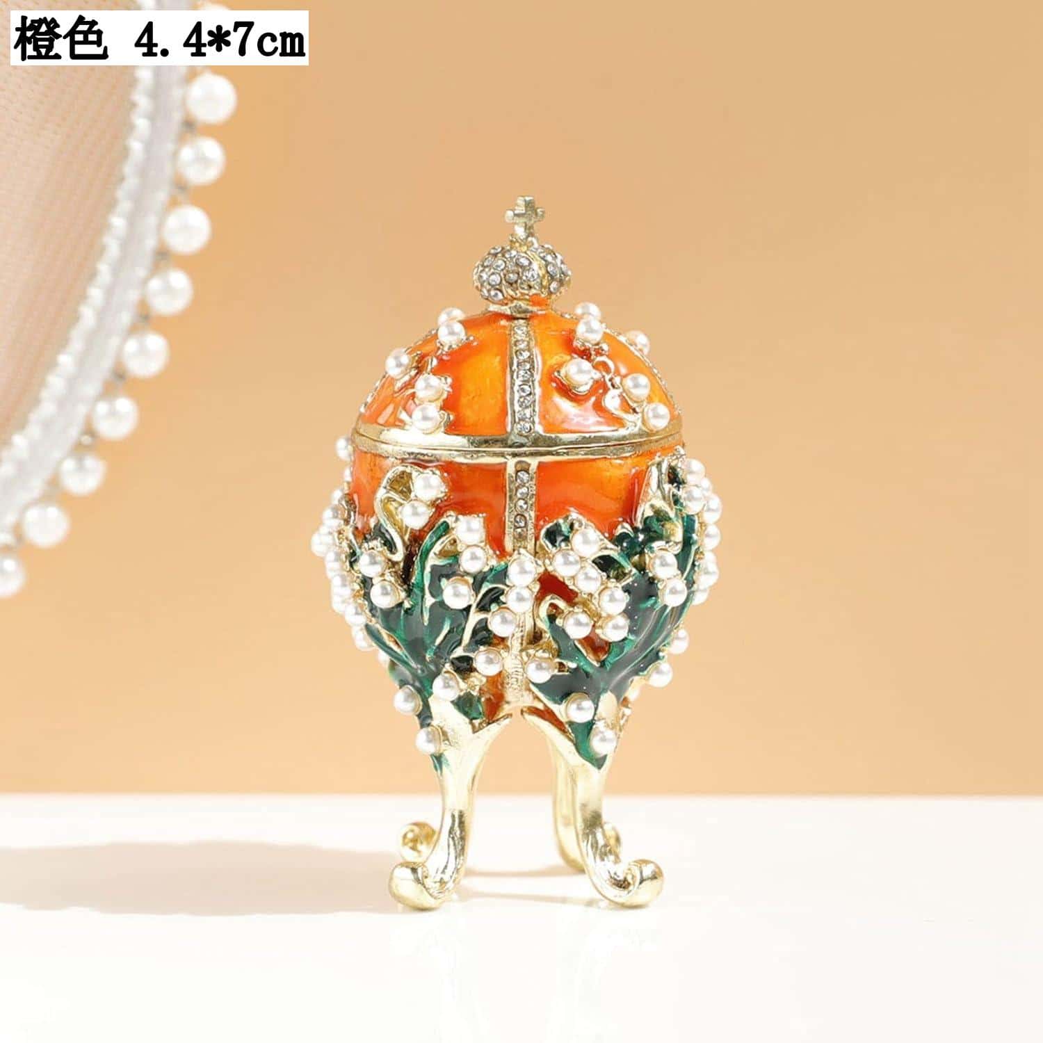 楽天市場】卵型 ジュエリーボックス 合金製 イースターエッグ型