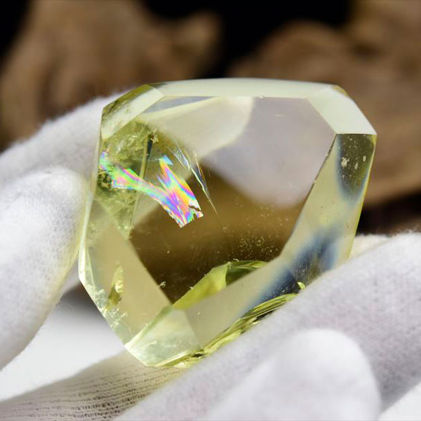 シトリン 高品質 スフィア 4.1㎝ レインボーシトリン レインボー