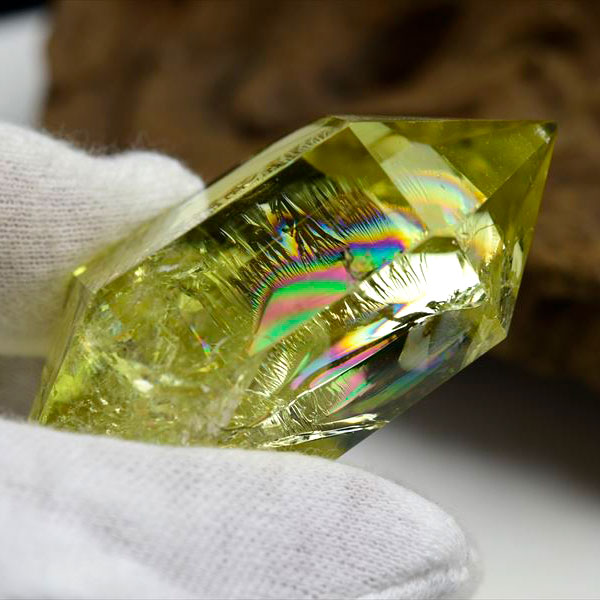 楽天市場】虹入り シトリン ダブルポイント 両剣黄水晶□ブラジル産