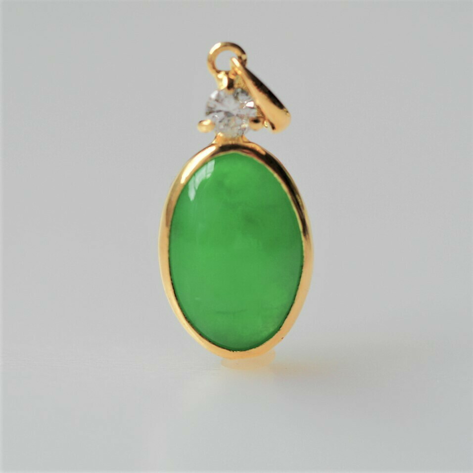 楽天市場】K18 翡翠 ダイヤモンド（3.6mm）ペンダントトップ 鑑別書付